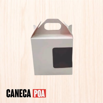 CAIXINHA BRANCA DE PAPEL COM VISOR 