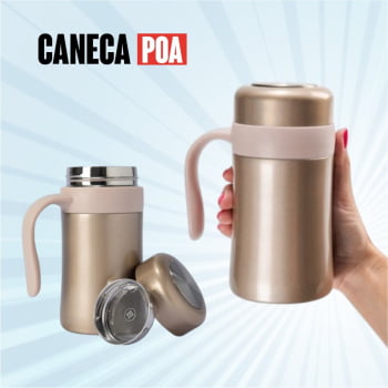 CANECA DOURADA 500ML COM INFUSOR CANECA DOURADA 500ML COM INFUSOR