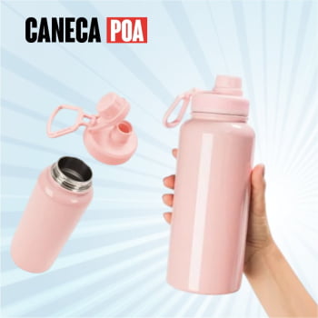 GARRAFA TERMICA DE INOX BIG ROSA - 800ML PAREDE DUPLA GARRAFA TERMICA DE INOX BIG ROSA - 800ML PAREDE DUPLA