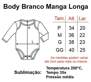 BODY BRANCO MANGA LONGA POLIÉSTER
