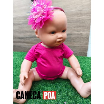 BODY ROSA PINK POLIÉSTER - P ao 3 Anos