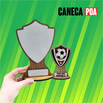 TROFÉU BRASÃO AMADEIRADO EM MDF PARA SUBLIMAÇÃO
