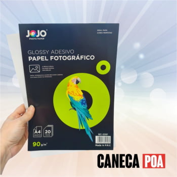 PAPEL GLOSSY ADESIVO JOJO - 90g