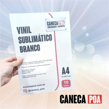 VINIL SUBLIMÁTICO BRANCO - 10 FOLHAS