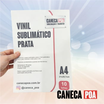 VINIL SUBLIMÁTICO PRATA - 10 FOLHAS 