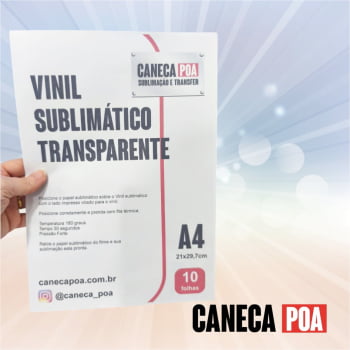 VINIL SUBLIMÁTICO TRANSPARENTE - 10 FOLHAS