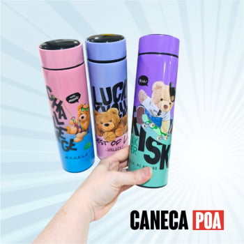 GARRAFA TERMICA DE INOX DIGITAL URSO - 500ML (NÃO MUSICAL)