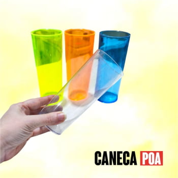 COPO LONG DRINK  TRANSPARENTE/NEON