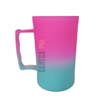 CANECA ACRILICA BICOLOR AMARELA/PINK 450ml 